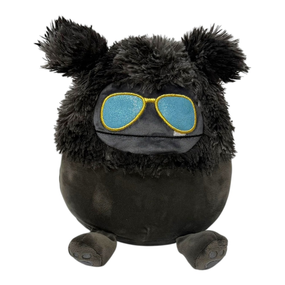 Squishmallows Wallis the Bigfoot Black Grey Plush with Sunglasses 8 inch Toy